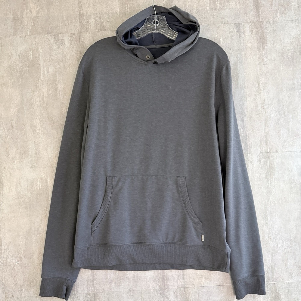 Vuori Austin Hoodie Men M Blue/Gray Pullover Dreamknit Soft V254 Gym Performance